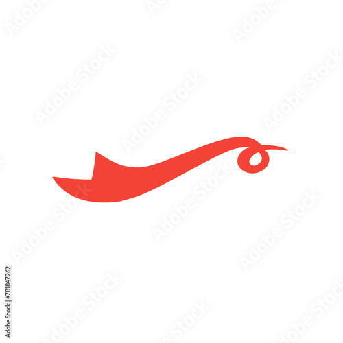 red swish swirl shape