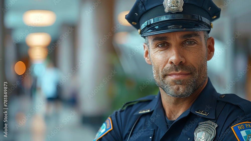 Happy policeman posing with arms crossed against white background. Happy policeman posing with arms crossed against white background.