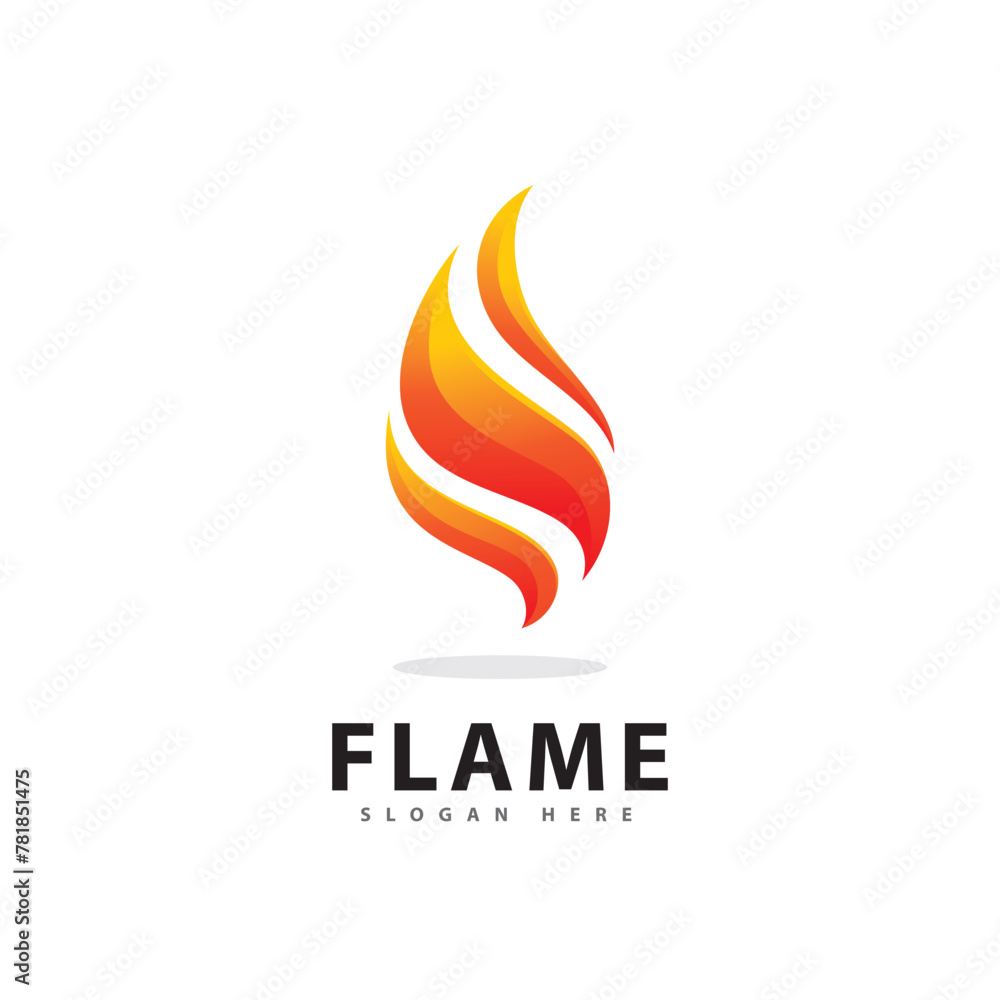 Fototapeta premium Abstract Fire Flame Logo Symbol with Gradient Color