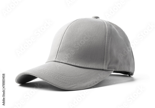Photography Gray Baseball Cap on White Background