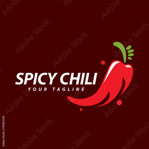 Chili logo vector Spicy food symbol template