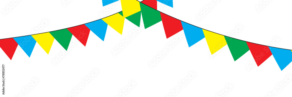 Obraz premium Vector party flags in pastel palette. isolated on white background