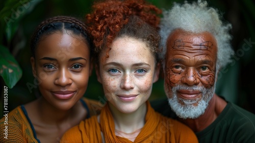 Multigenerational Family Portrait with Lush Greenery