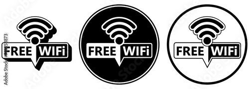 set free wifi icon sign. free internet connection pictogram logo design vector illustrations