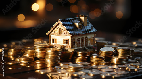 Financial investment savings real estate concept illustration