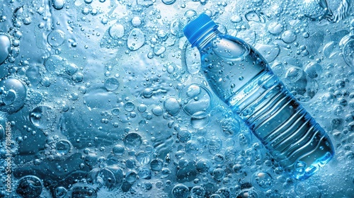 Wallpaper Mural A bottle of water is floating in a pool of water Torontodigital.ca