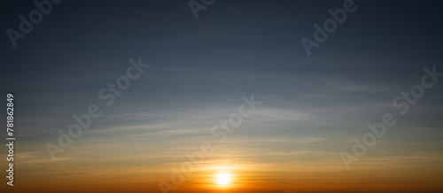 Panoramic beautiful sunset sky with clouds © yotrakbutda