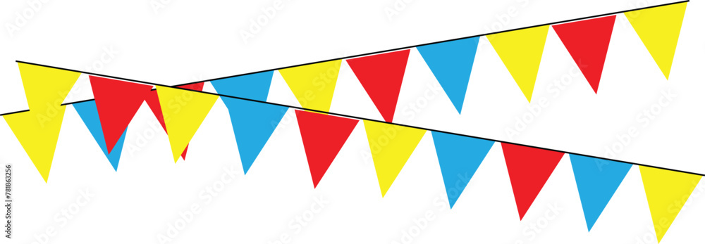 Party flag garland isolated on white background. Vector Illustration Party flag garland isolated on white background. Vector Illustration