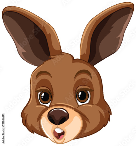 Adorable brown rabbit with big ears and eyes