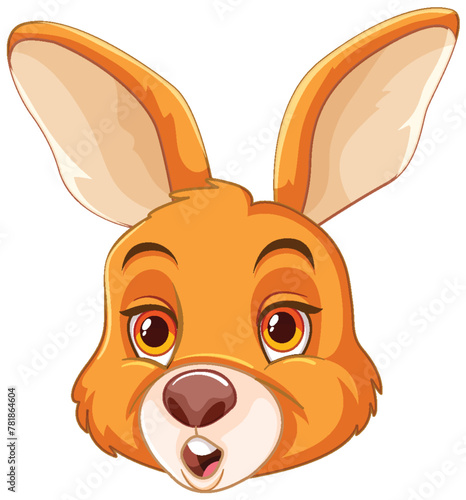 Colorful vector illustration of a rabbit's head