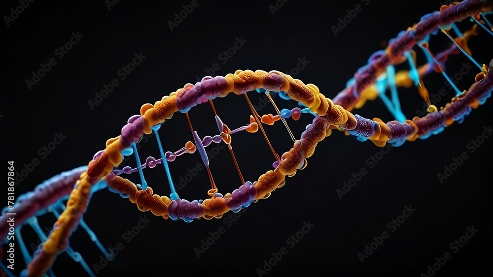 DNA Molecule Double Helix Structure in Vibrant Colors DNA Molecule Double Helix Structure in Vibrant Colors