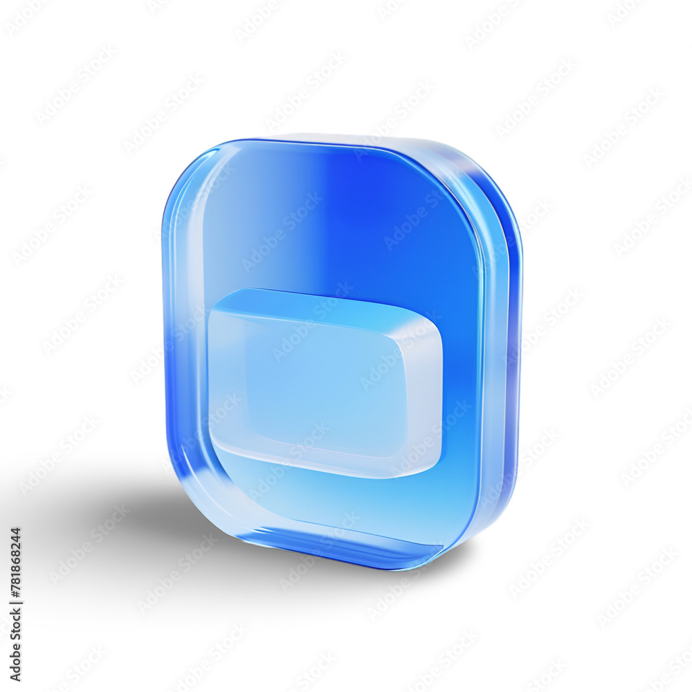 Obraz premium blue square button