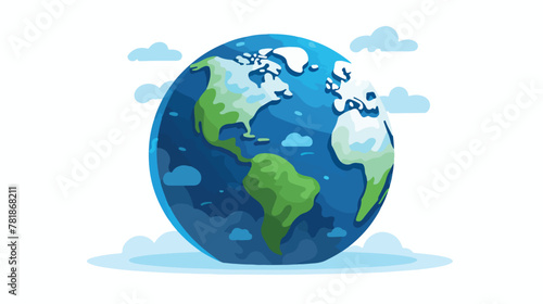 Planet icon. Earth world globe and continent theme.