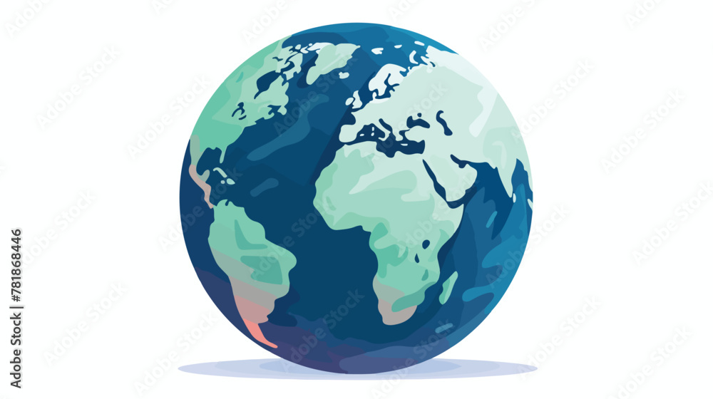 Planet map earth world sphere silhouette icon. Isol