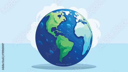 Planet icon. Earth world globe and continent theme.
