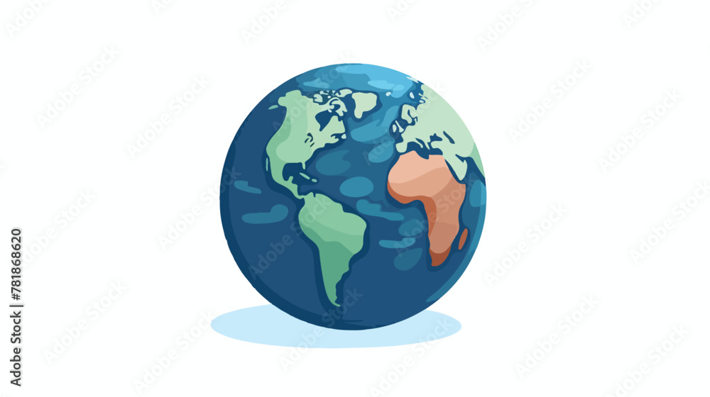 Planet map earth world sphere silhouette icon. Isol
