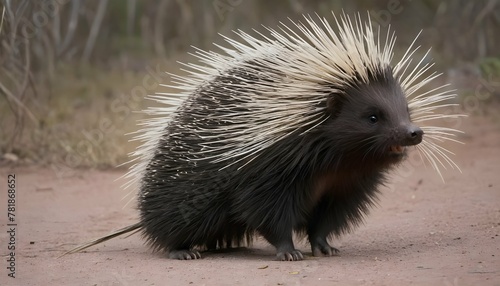 A-Porcupine-With-Its-Quills-Rattling-As-It-Moves-