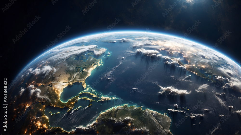 Aerial view of Earth from satellite Aerial view of Earth from satellite