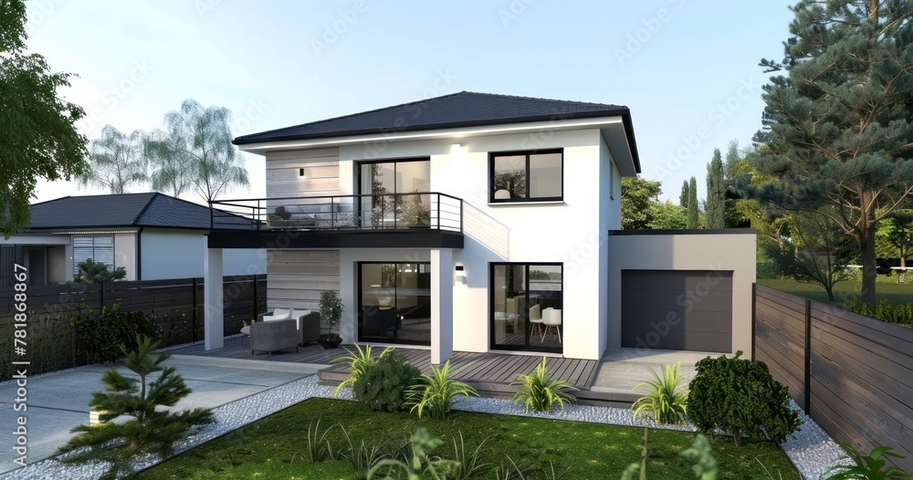 3d rendering of modern and minimalist house 3d rendering of modern and minimalist house