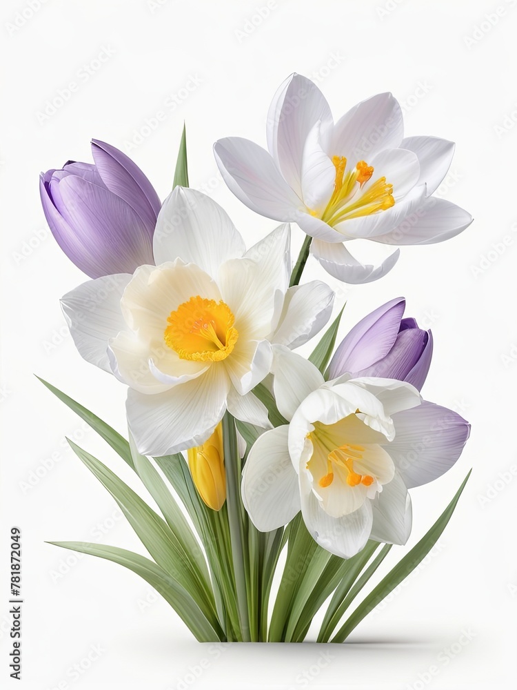 3d wild flowers, leaves, nature, soft colors, freshness, pastel tones on white background 3d wild flowers, leaves, nature, soft colors, freshness, pastel tones on white background