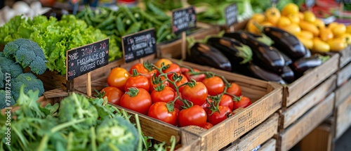 Vibrant Marketplace A Colorful Display of Fresh Produce Generative AI