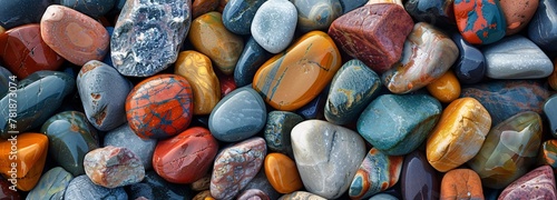 Vibrant Geological Diversity A Close-up View of Colorful Rocks and Stones Generative AI