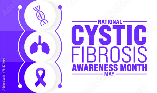 May is Cystic Fibrosis Awareness Month background template. Holiday concept. use to background, banner, placard, card, and poster design template with text inscription and standard color. vector