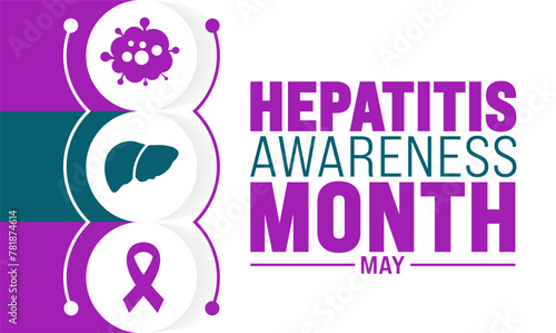 May is Hepatitis Awareness Month background template. Holiday concept. use to background, banner, placard, card, and poster design template with text inscription and standard color. vector