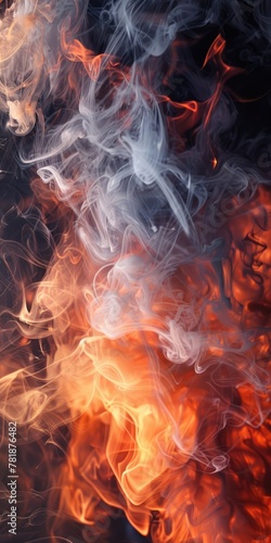 Fuego Smoke and Fire Background Texture with Blazing Flames