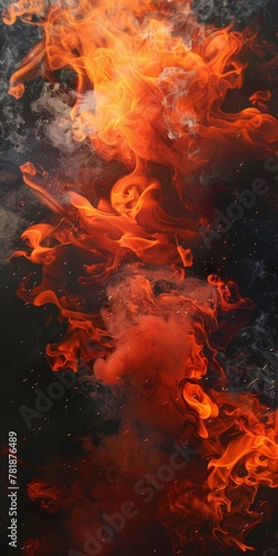 Fuego - A Vibrant Background of Fiery Flames with Textured Smoke in Blaze