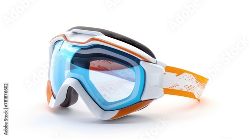 High-Performance Ski Goggles for Winter Sports. Isolated Equipment in White Masks on a Sport Background