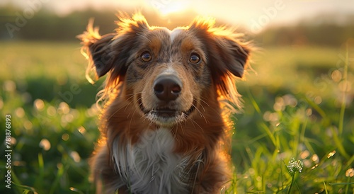 The Joyful Canine A Portrait of a Happy Dog in a Field of Grass Generative AI © Bipul Kumar