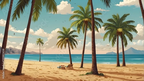 palm tree on the beach © Malik
