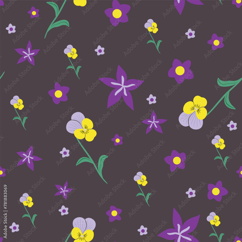 Heartsease pattern design illustration background