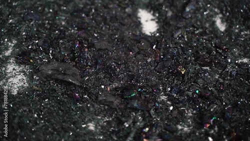 Silicon carbide SiC as carborundum, mineral stone. Synthetic carborundum chemical compound. Grinding mineral for metal processing photo