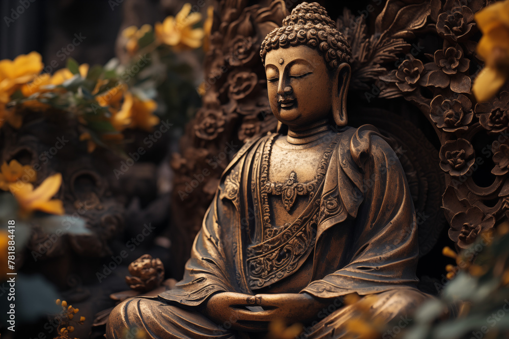 Buddha sculpture image. Buddhist religion. Topics related to the Buddhist religion. Asian country. Asian country. China. Japan. Thailand. Spirituality and relaxation.