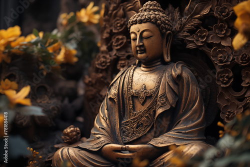 Buddha sculpture image. Buddhist religion. Topics related to the Buddhist religion. Asian country. Asian country. China. Japan. Thailand. Spirituality and relaxation.