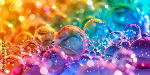 Vibrant Bubbles A Colorful Exploration of Bubbles in a Liquid Medium Generative AI