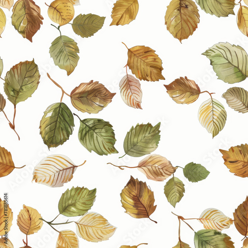 an illustration of an vintage leaf pattern on a white background