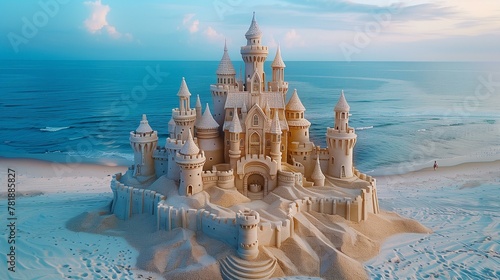 Amazing sandcastle on the beach photo