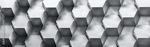 modern hexagonal 3d pattern in grayscale for abstract background