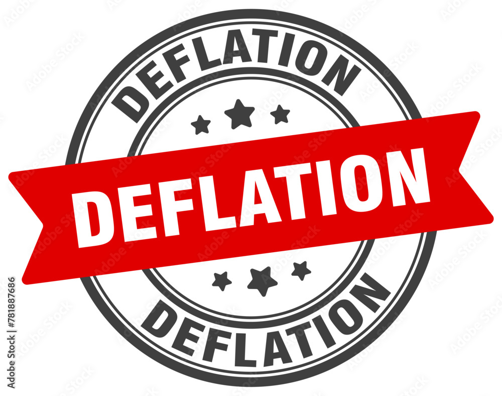deflation stamp. deflation label on transparent background. round sign