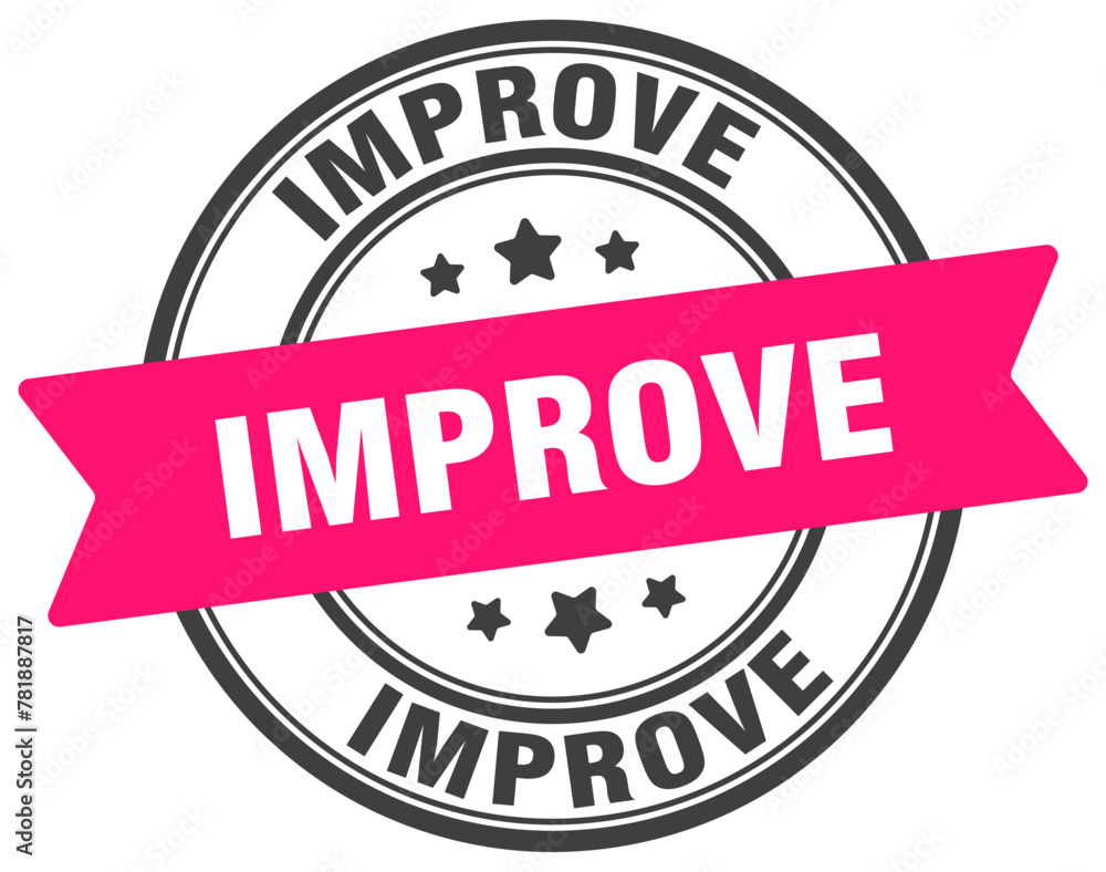 improve stamp. improve label on transparent background. round sign improve stamp. improve label on transparent background. round sign