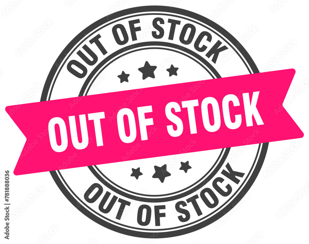 out of stock stamp. out of stock label on transparent background. round sign out of stock stamp. out of stock label on transparent background. round sign