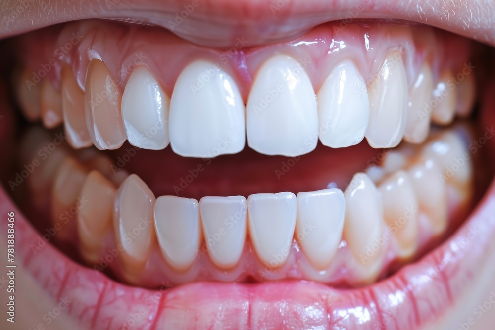 Close-up of healthy white human teeth Close-up of healthy white human teeth