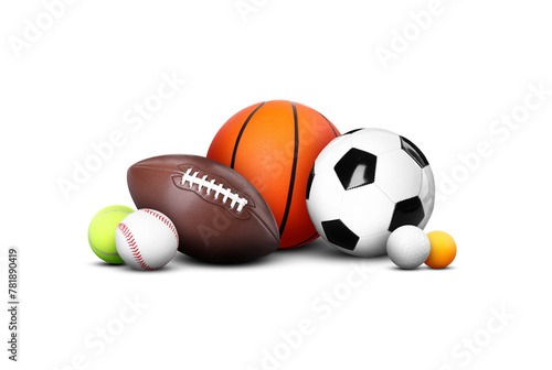 Collection of balls for different sport games isolated on white © New Africa