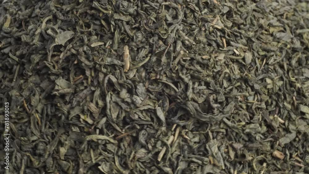 Heap of Green Tea on black Background - Turn around Animation Heap of Green Tea on black Background - Turn around Animation