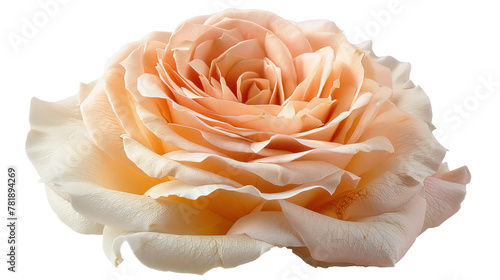Peach Colored Rose on White Background