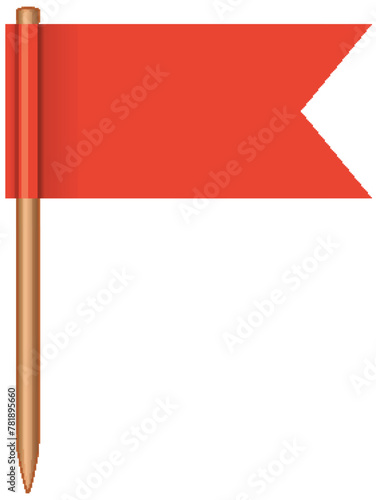 A simple red flag pinned on a blank space