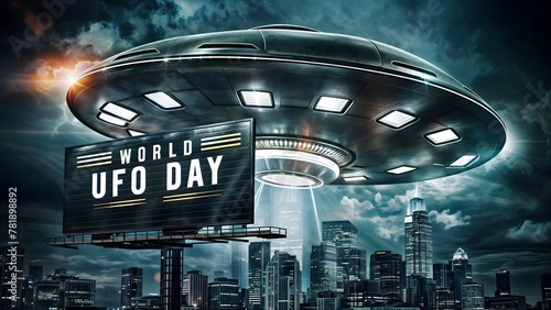 Mesmerizing UFO Hovering Over Cityscape Brings Extraterrestrial Intrigue to Urban Skyline